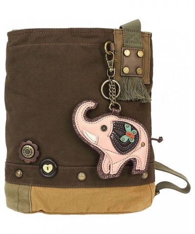 Chala Elephant Patch Crossbody Handbag Elephant Lovers Dark Brown $26.40 Crossbody Bags