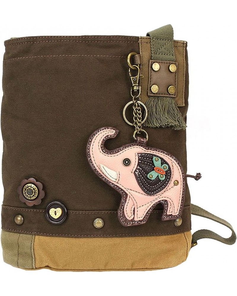 Chala Elephant Patch Crossbody Handbag Elephant Lovers Dark Brown $26.40 Crossbody Bags