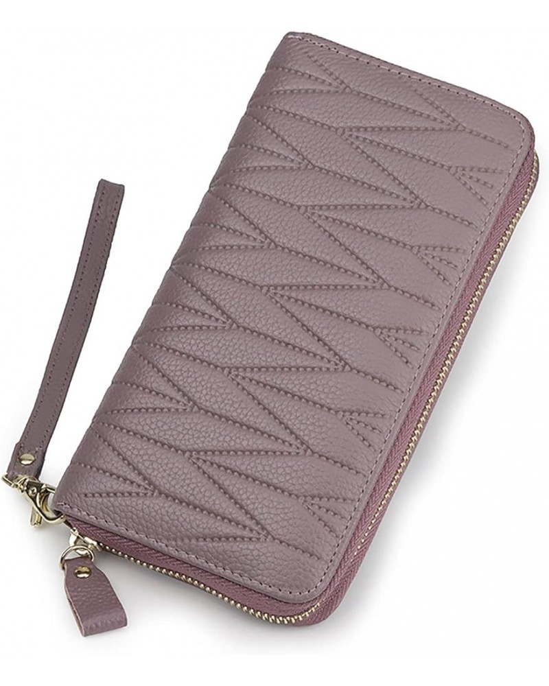 Wallet Women, Genuine Leather RFID Blocking Large Capacity Trifold Ladies Wallet Purple $12.99 Wallets