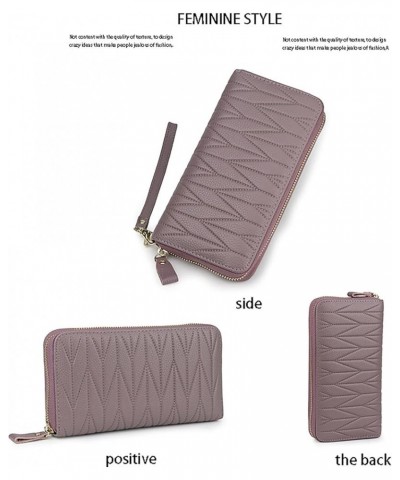 Wallet Women, Genuine Leather RFID Blocking Large Capacity Trifold Ladies Wallet Purple $12.99 Wallets