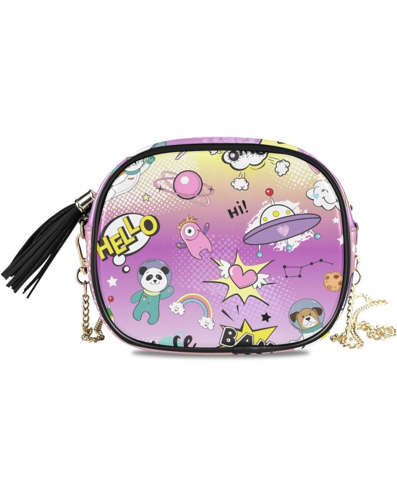 Women's Animal Astronaut Space Panda Crossbody Bag Fashion Purses Bag Cross Body Bag Shoulder Handbag with Adjustable Chain S...