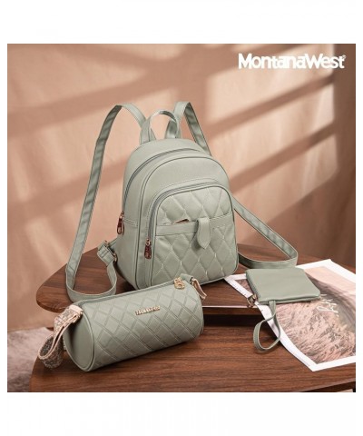 Small Backpack Purse for Women Anti Theft Backpack with Secured Zipper & Tassel 3pcs Green $14.72 Backpacks