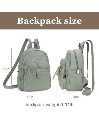 Small Backpack Purse for Women Anti Theft Backpack with Secured Zipper & Tassel 3pcs Green $14.72 Backpacks