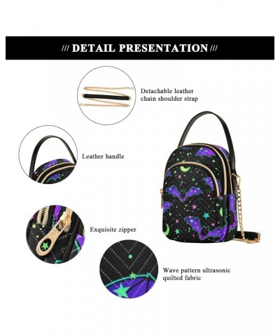 Halloween Bat Star Moon Crossbody Bags for Women Crossbody Wallet Purse Hand Bags with Chain Strap for Daily Use $12.22 Cross...