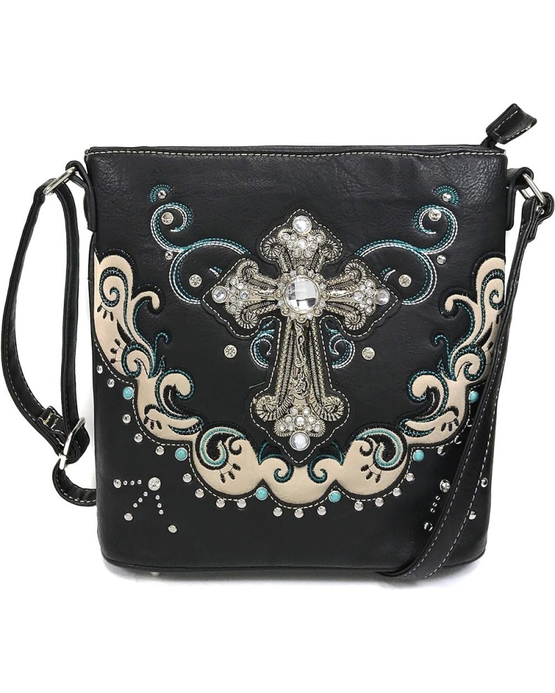 Mustang Cross Handbag Purse For Girls Women Concealed Carry Black Messenger Only $16.71 Shoulder Bags