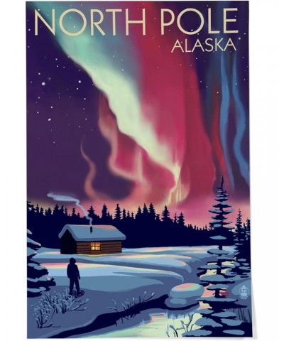 24x36 Inch Giclee Print, North Pole, Alaska, Northern Lights and Cabin $29.49 Totes