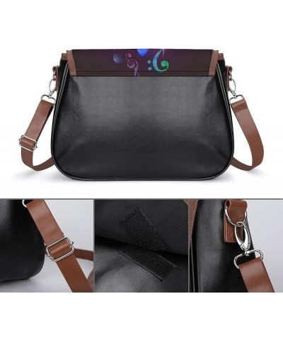 Leather Crossbody Bags for Women Designer Shoulder Messenger Bags with Printed Flap Flying Motocross Moon Color5 $21.12 Hobo ...