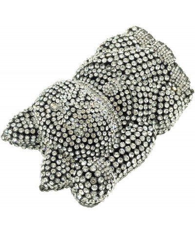 Crystal Evening Bags For Womens Clutches Purse Chain Wallet Handbags Elegant Party Lucky Cat Silver $72.66 Evening Bags