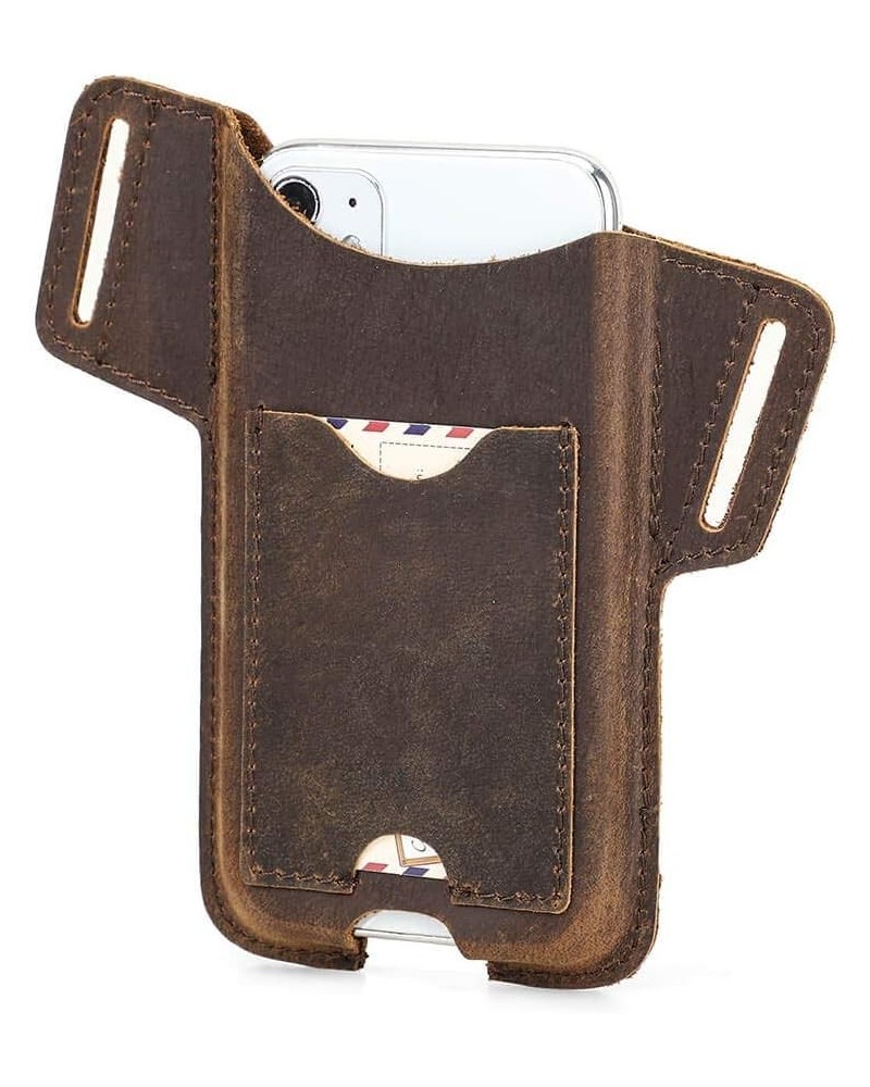 Genuine Leather Portable Cellphone Bag, Crazy Horse Leather Belt Bag for 6.1" Cellphone for Men(Coffee) (Coffee) Coffee $16.9...