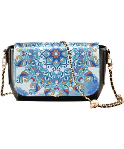 Blue Mandala Crossbody bags for Women Small Crossbody Purses with Metal Chain Wallet Purse Cross Body Bag for Women $21.59 Cr...