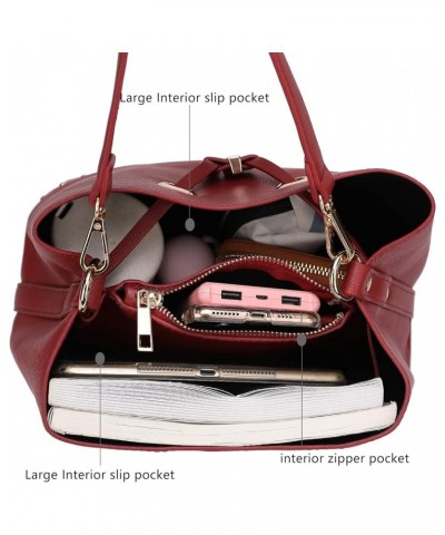 MKF Crossbody Bucket Hobo Bag for Women Handbag & Wristlet Wallet Purse Set – PU Leather Top Handle Shoulder Strap Solid Cogn...