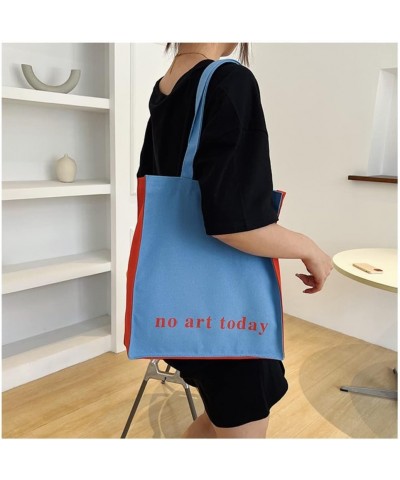 Aesthetic Tote Bag Modern Style Hobo Bag Inclined Shoulder Bag Large Capacity for Girls Women Office School (Blue) Blue $20.3...