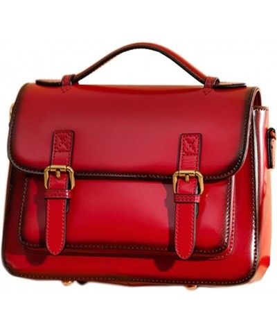 Genuine Leather Casual Messenger Bag Top Handle Tote Cross-body Bags Women's Unique Shoulder Bags (Pink,Small) Red $98.10 Totes