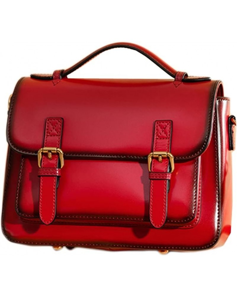 Genuine Leather Casual Messenger Bag Top Handle Tote Cross-body Bags Women's Unique Shoulder Bags (Pink,Small) Red $98.10 Totes