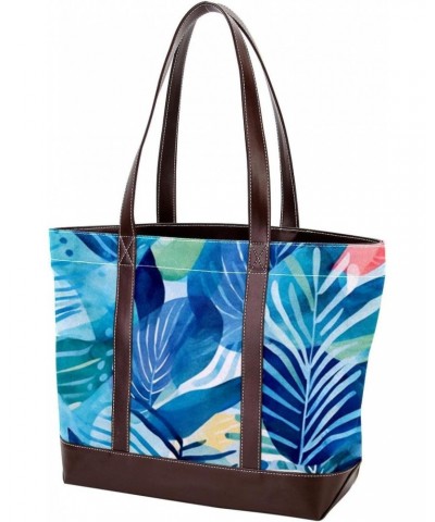 The Tote Bag For Women,Tote Bag With Zipper,Canvas Tote Bag,Abstract Squares Triangles Tropical Handbags $28.27 Totes