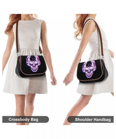 Printed Crossbody Bags Women City Leather Shoulder Bag Satchel Hobo Bags Trendy Skeleton Out Color9 $25.00 Crossbody Bags