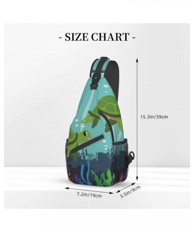 Swimming Turtles Sling Backpack Crossbody Shoulder Bag Travel Hiking Daypack for Women Men $13.62 Crossbody Bags