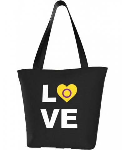 Intersex Pride Flag Love LGBTQ Women'S Casual One Shoulder Carry Shopping Bag Large Capacity Working Storage Handbag $15.07 S...