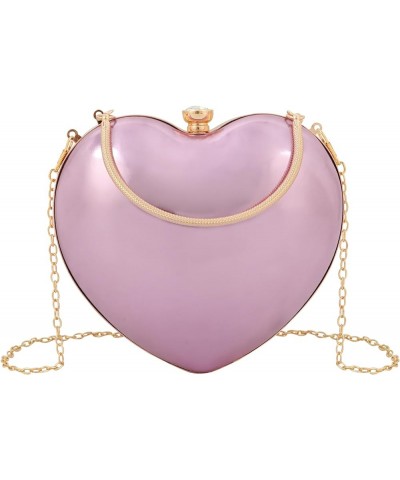 Mily Heart Shape Clutch Bag Messenger Shoulder Handbag Tote Evening Bag Purse Leather+pink $16.23 Evening Bags