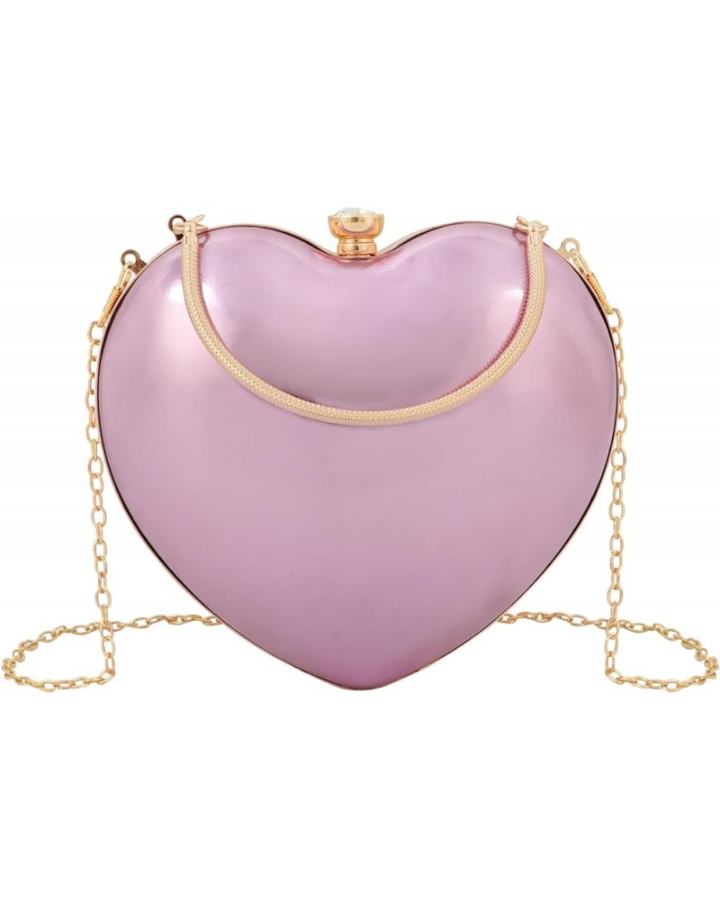 Mily Heart Shape Clutch Bag Messenger Shoulder Handbag Tote Evening Bag Purse Leather+pink $16.23 Evening Bags