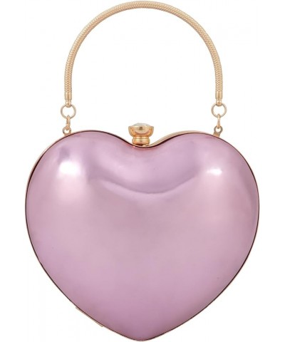 Mily Heart Shape Clutch Bag Messenger Shoulder Handbag Tote Evening Bag Purse Leather+pink $16.23 Evening Bags