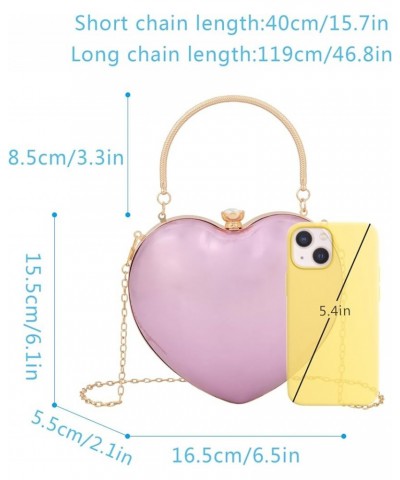 Mily Heart Shape Clutch Bag Messenger Shoulder Handbag Tote Evening Bag Purse Leather+pink $16.23 Evening Bags