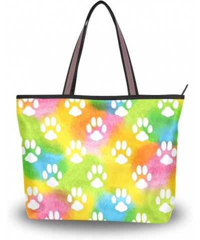 My Daily Women Tote Shoulder Bag Colorful Dog Claw Cat Handbag Large $15.38 Shoulder Bags