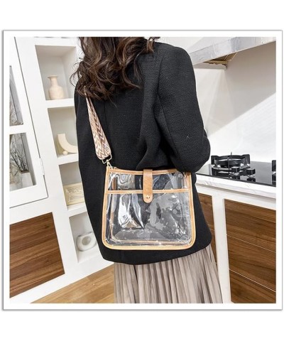 Women Clear Crossbody Hobo Handbags, Shoulder Bag with Bohemian Strap Concert Bag (Pink) Brown $15.68 Hobo Bags