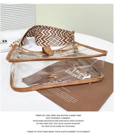 Women Clear Crossbody Hobo Handbags, Shoulder Bag with Bohemian Strap Concert Bag (Pink) Brown $15.68 Hobo Bags