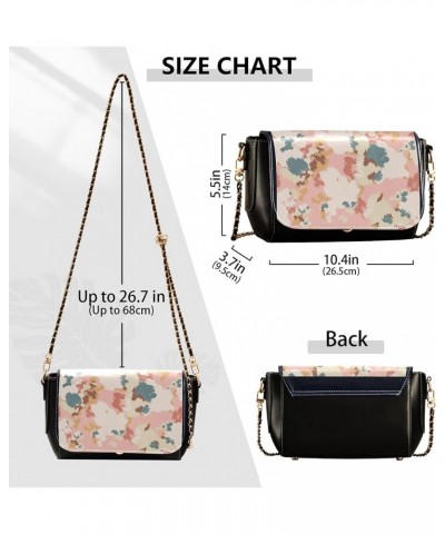 Daisy Cute Wildflower Women Crossbody Purse Casual Women Leather Shoulder Bag Medium Purse with Chain Strap Abstract Floral C...