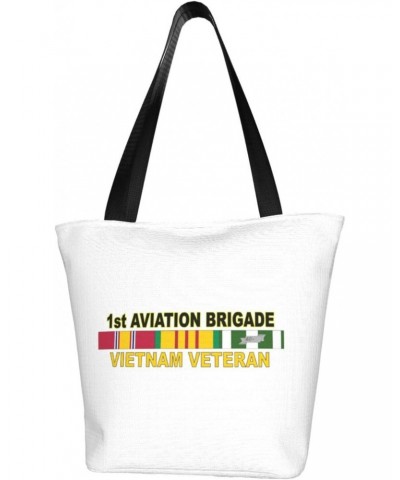 1st Aviation Brigade Vietnam Veteran Women'S Casual One Shoulder Carry Shopping Bag Large Capacity Working Storage Handbag $2...