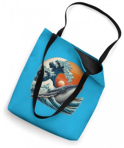 Humpback Whale and Wave Sunset Scene Tote Bag $14.35 Totes