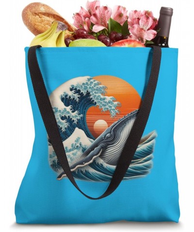 Humpback Whale and Wave Sunset Scene Tote Bag $14.35 Totes