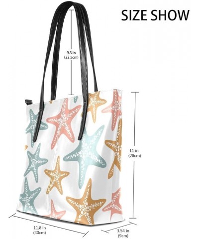 Handbags for Women Tote Bags with 11.08"(L) x 3.54"(W) x 11.02"(W) - Brown Starfish Light Blue Starfish $19.34 Totes