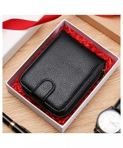 Men Credit Card Holder Purse Unisex Business Wallet Card Bag Organizer Women Money Bag Coin Bag (Color : Black) Red $43.64 Wa...