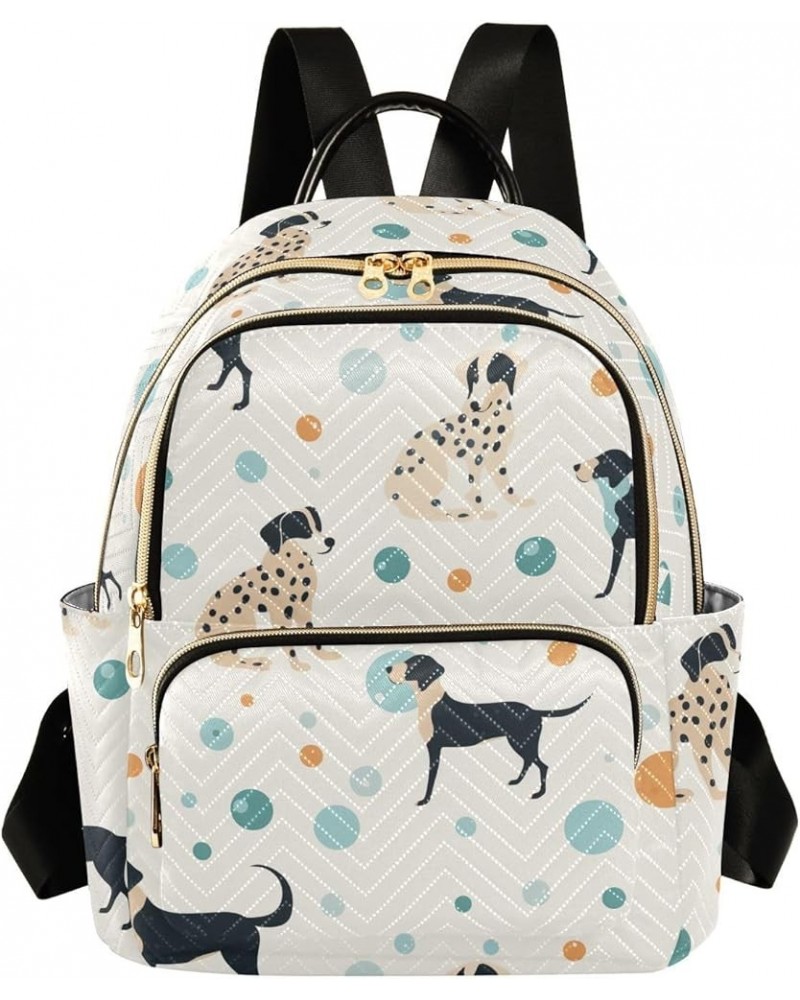 Dogs and Dots Women's Backpack Purse Causal Daypack Work Travel College Business Trip Bag Shoulder Bag Small $20.15 Backpacks