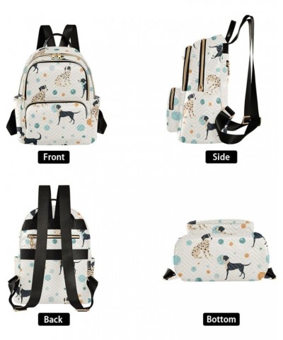 Dogs and Dots Women's Backpack Purse Causal Daypack Work Travel College Business Trip Bag Shoulder Bag Small $20.15 Backpacks