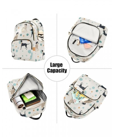 Dogs and Dots Women's Backpack Purse Causal Daypack Work Travel College Business Trip Bag Shoulder Bag Small $20.15 Backpacks