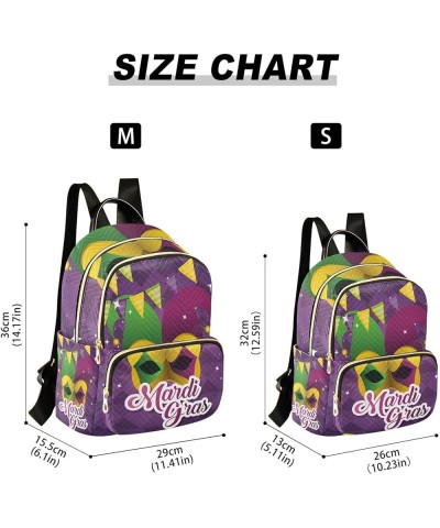 Mardi Gras Women Backpack Clown Party Bunting Star Travel Bag Compact Daily Bag Medium $12.70 Backpacks