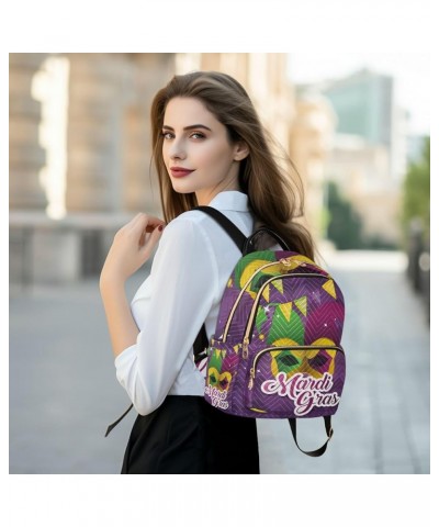 Mardi Gras Women Backpack Clown Party Bunting Star Travel Bag Compact Daily Bag Medium $12.70 Backpacks