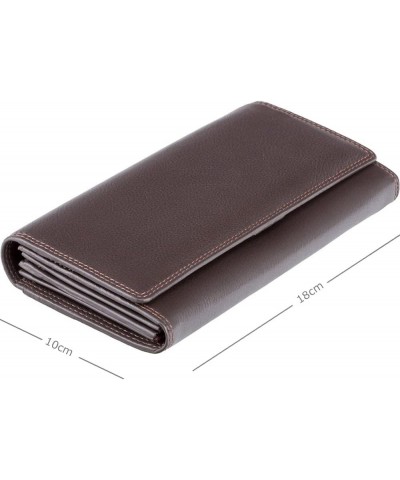 Heritage -35 Soft Leather Large Ladies Purse Wallet (Black) Brown $17.84 Wallets