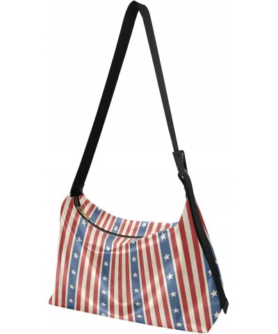 Women's Shoulder Handbags Seamless Faded Stars Stripes Pattern Crossbody Purse Boys Trendy Travel Purses $14.85 Hobo Bags