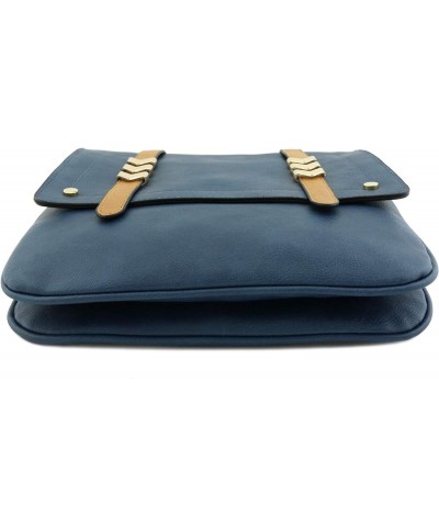 Double Compartment Large Flapover Crossbody Bag Navy/Light Tan $12.94 Crossbody Bags