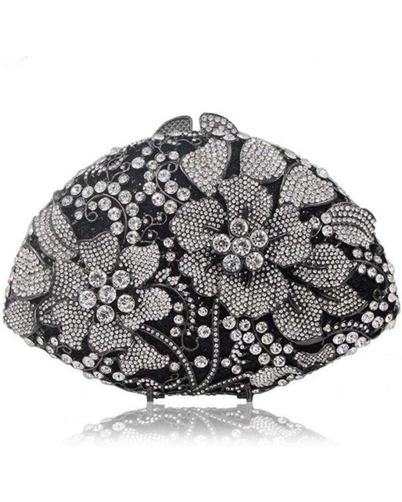 N/A Hollow Out Crystal Diamond Women Flower Evening Clutch Bridal Wedding Handbag Purse Bag (Color : B) C $119.61 Evening Bags