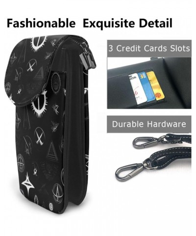 Black And White Universe Crossbody, Zippered Cell Phone Wallet With Card Slot, Removable Shoulder Strap, 7.6 X 4.9 Inches $23...