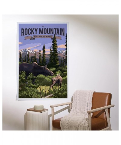 36x54 Inch Giclee Art Print Wall Decor, Rocky Mountain National Park, Colorado, Moose and Baby Calf $41.40 Totes