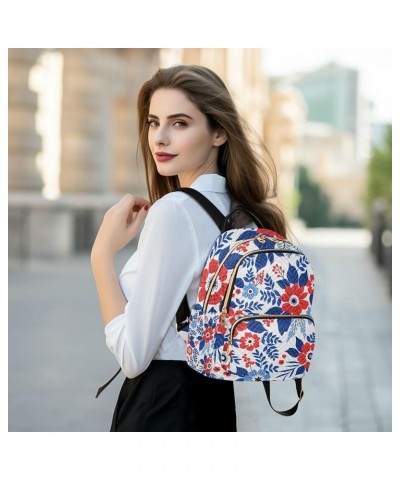 Floral Flowers Purple Backpack Purse for Women Anti Theft Backpack Small Travel Backpack Shoulder Bag Small(11.41'' x 6.1'' x...