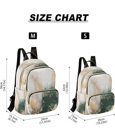 Backpack Purse for Women Ink Abstract Art Marble, Mini Fashion Backpack Golden Glittery Lightweight Casual Daypack Shoulder B...