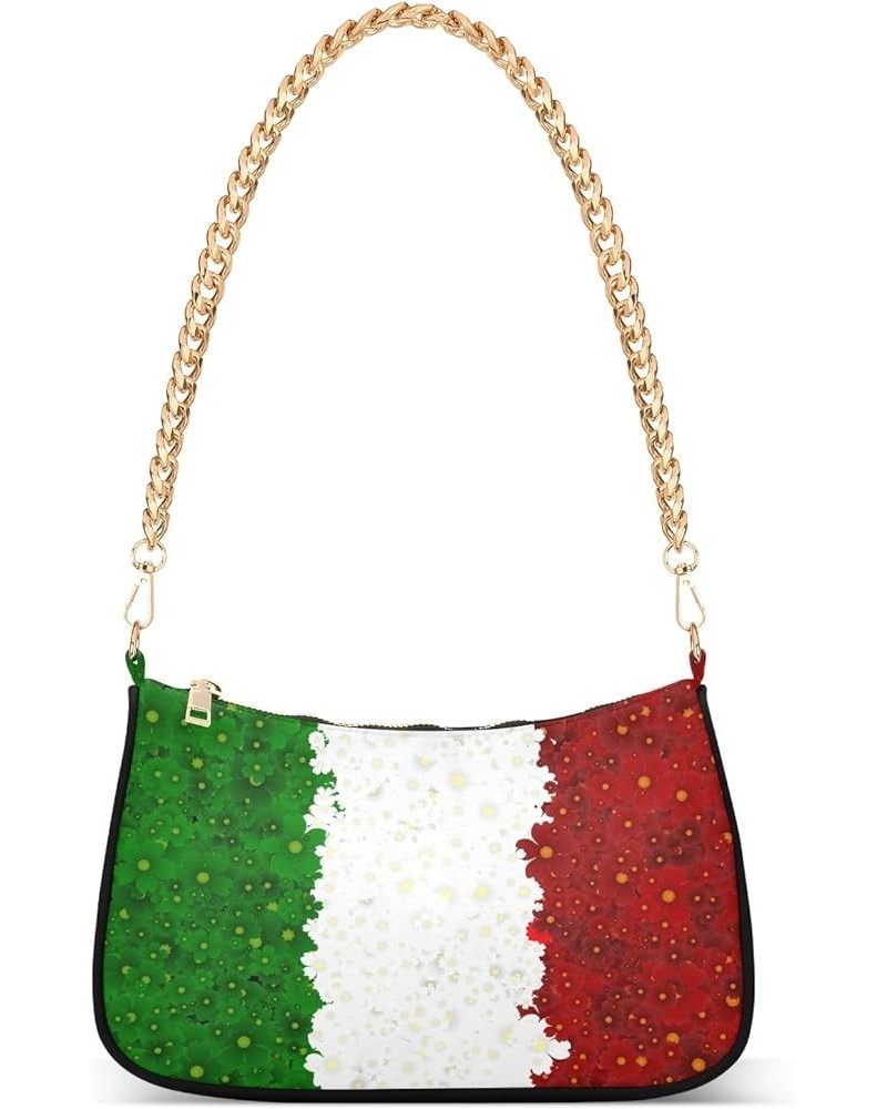 Italy Flag Colorful Stripes Purse Cute Evening Hobo Bag Womens Small Handbags Chain Small Shoulder Bag Italy Flag Colorful St...