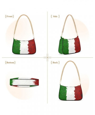 Italy Flag Colorful Stripes Purse Cute Evening Hobo Bag Womens Small Handbags Chain Small Shoulder Bag Italy Flag Colorful St...